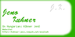jeno kuhner business card