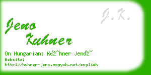 jeno kuhner business card